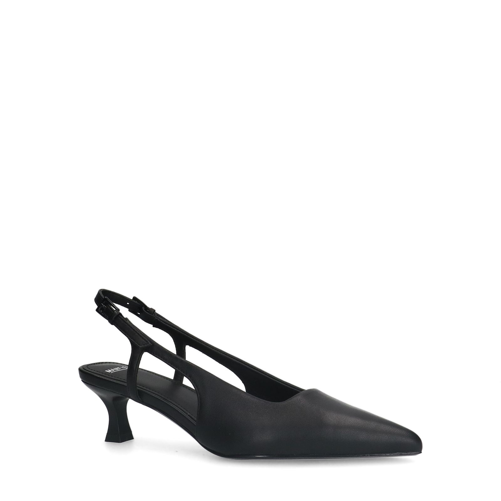Zwarte leren slingback pumps