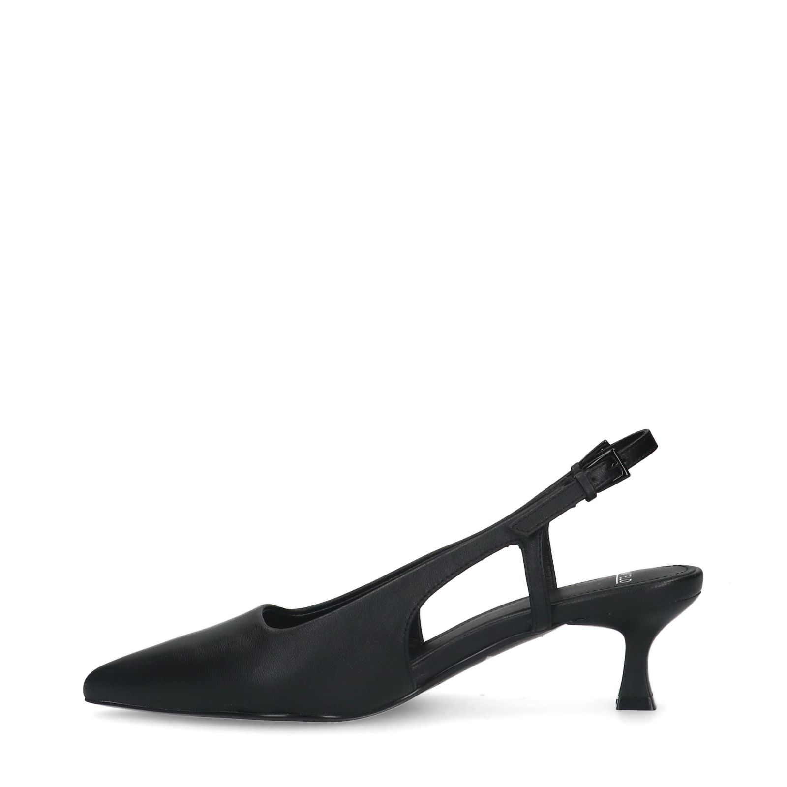 Zwarte leren slingback pumps