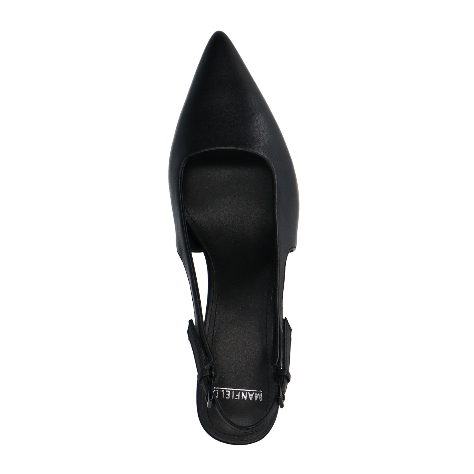 Zwarte leren slingback pumps