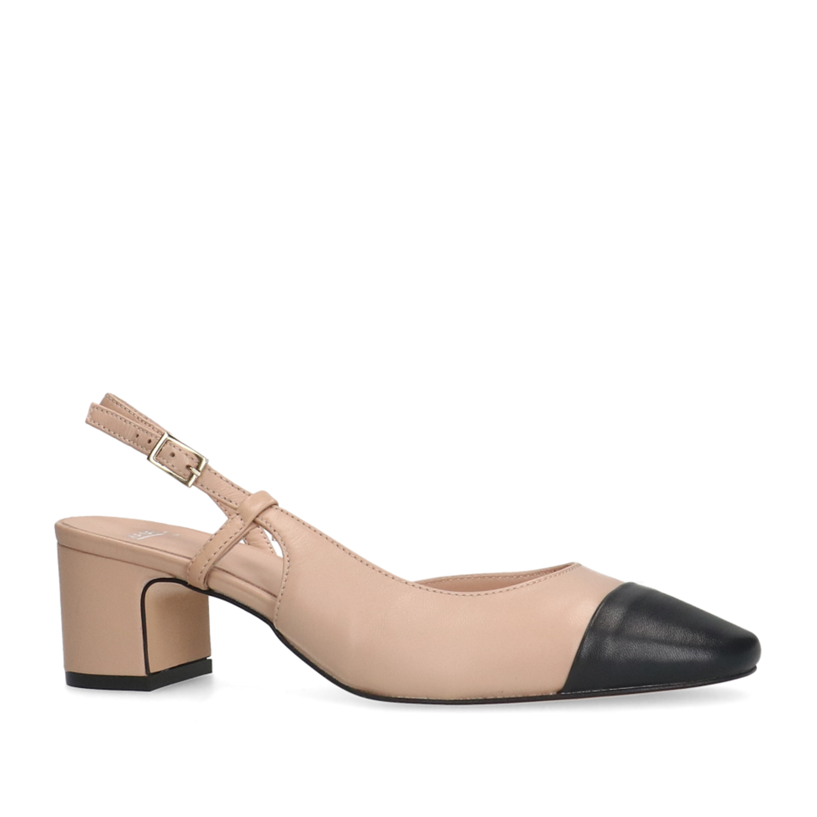 Beigefarbene Slingbackpumps aus Leder | Slingbackpumps | Manfield 