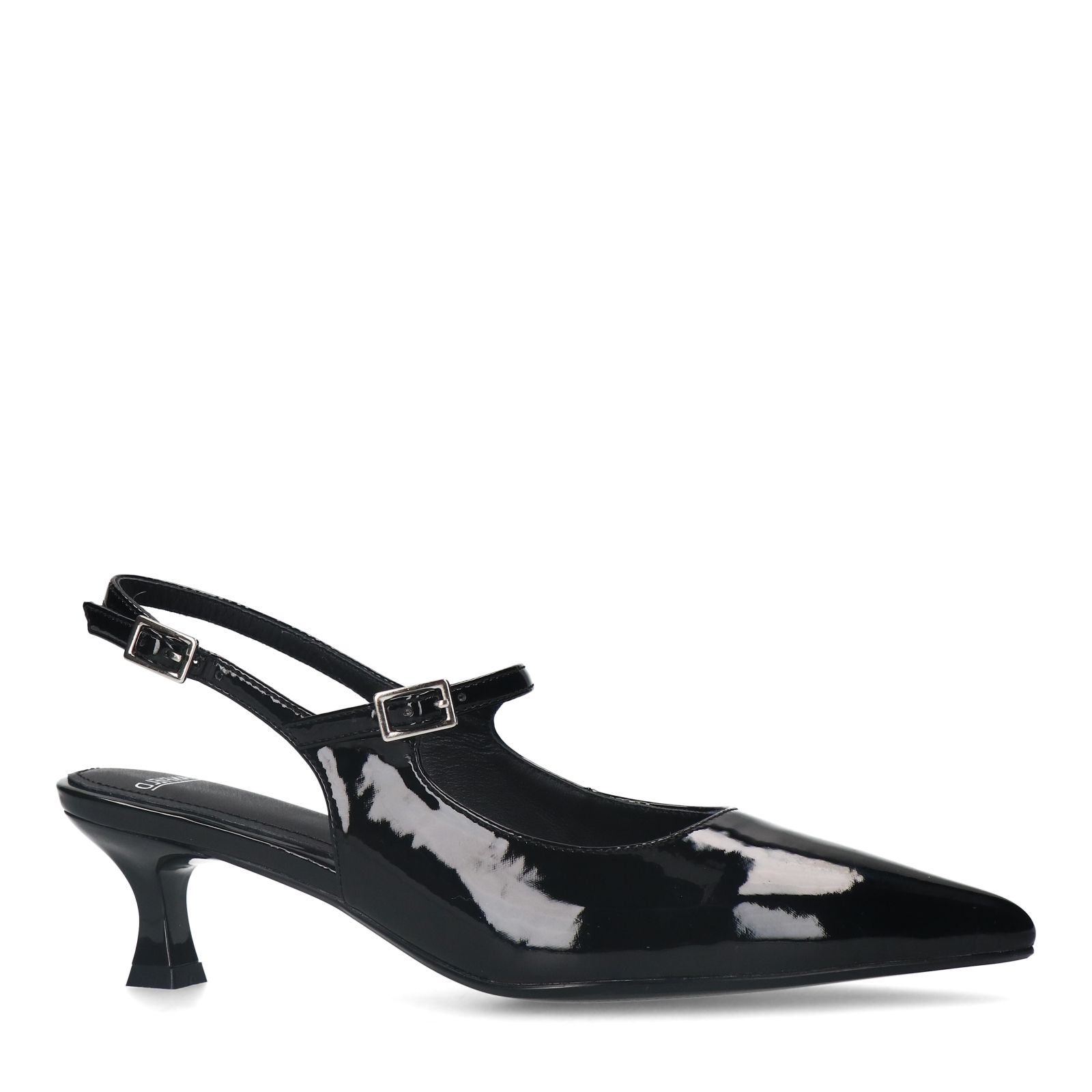 Zwarte lak slingbacks