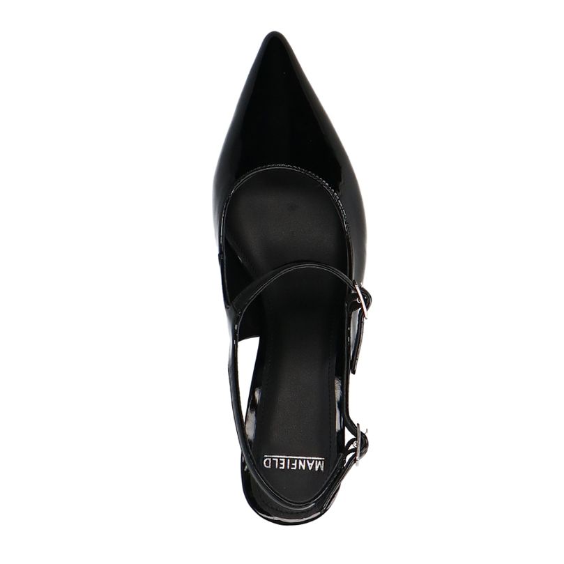 Zwarte lak slingbacks