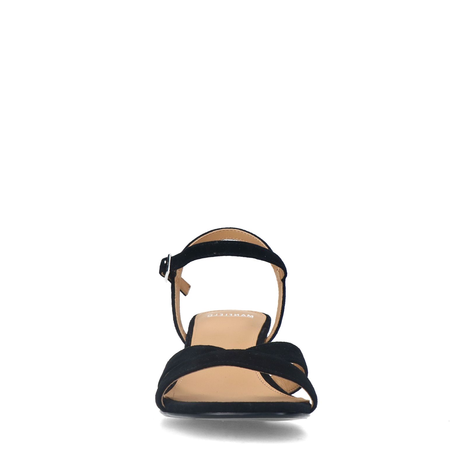 Schwarze Veloursleder-Sandaletten