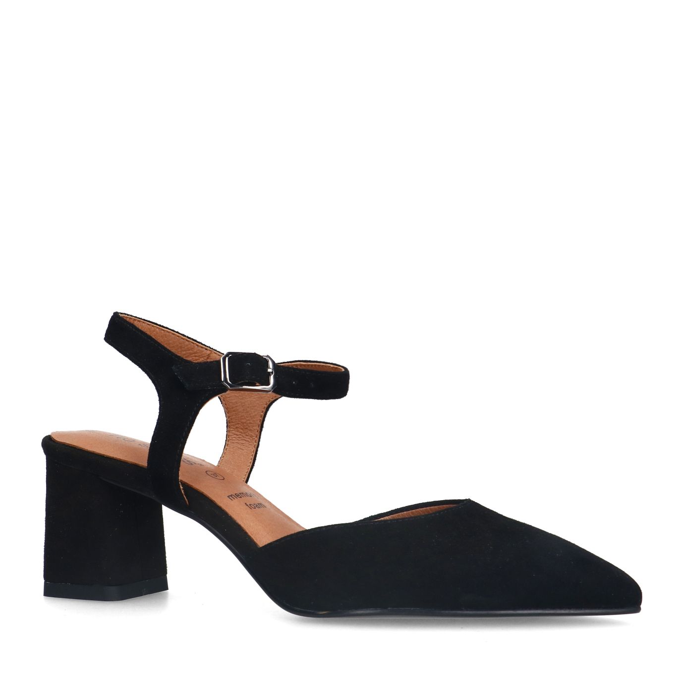 Zwarte suède slingbacks