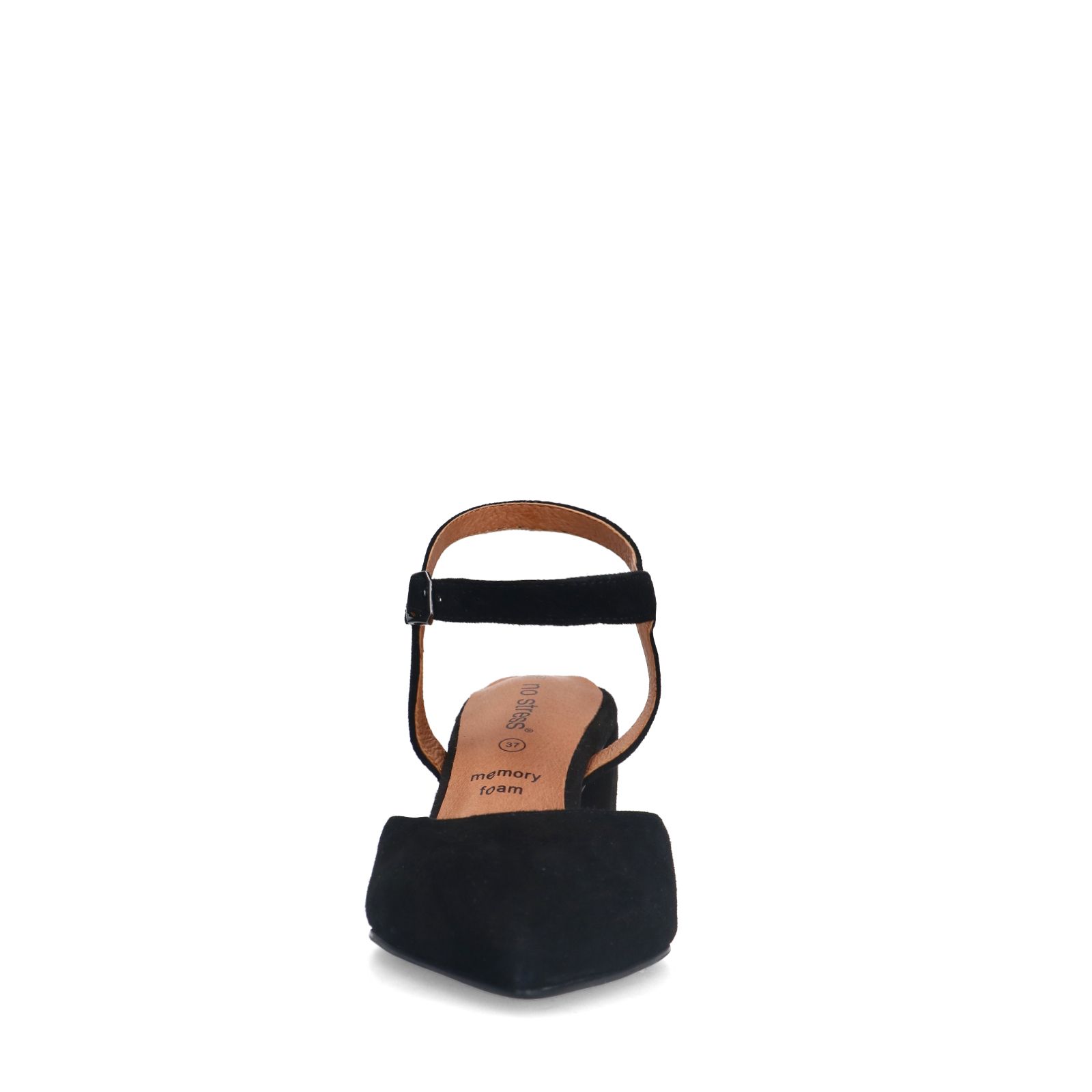 Zwarte suède slingbacks