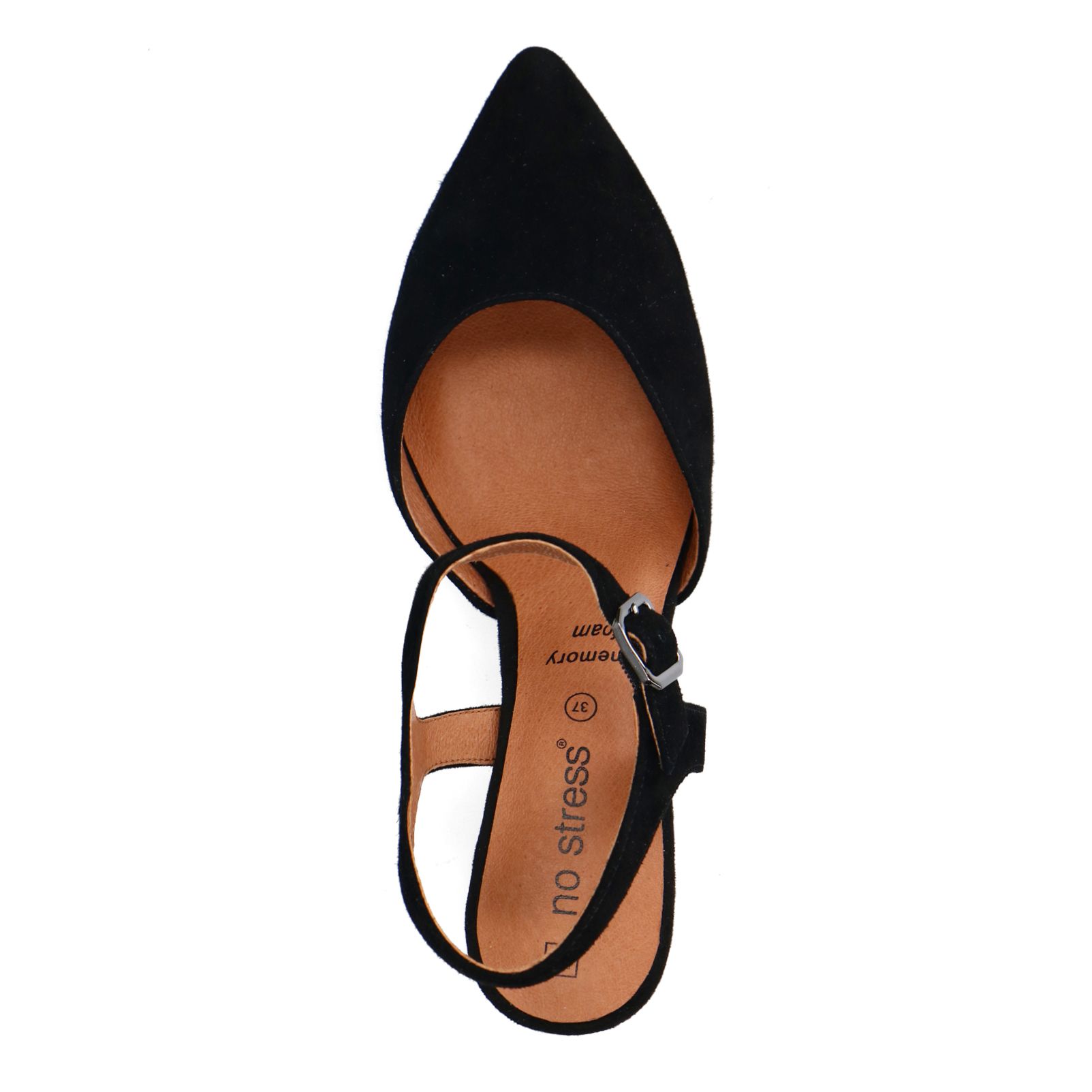Zwarte suède slingbacks