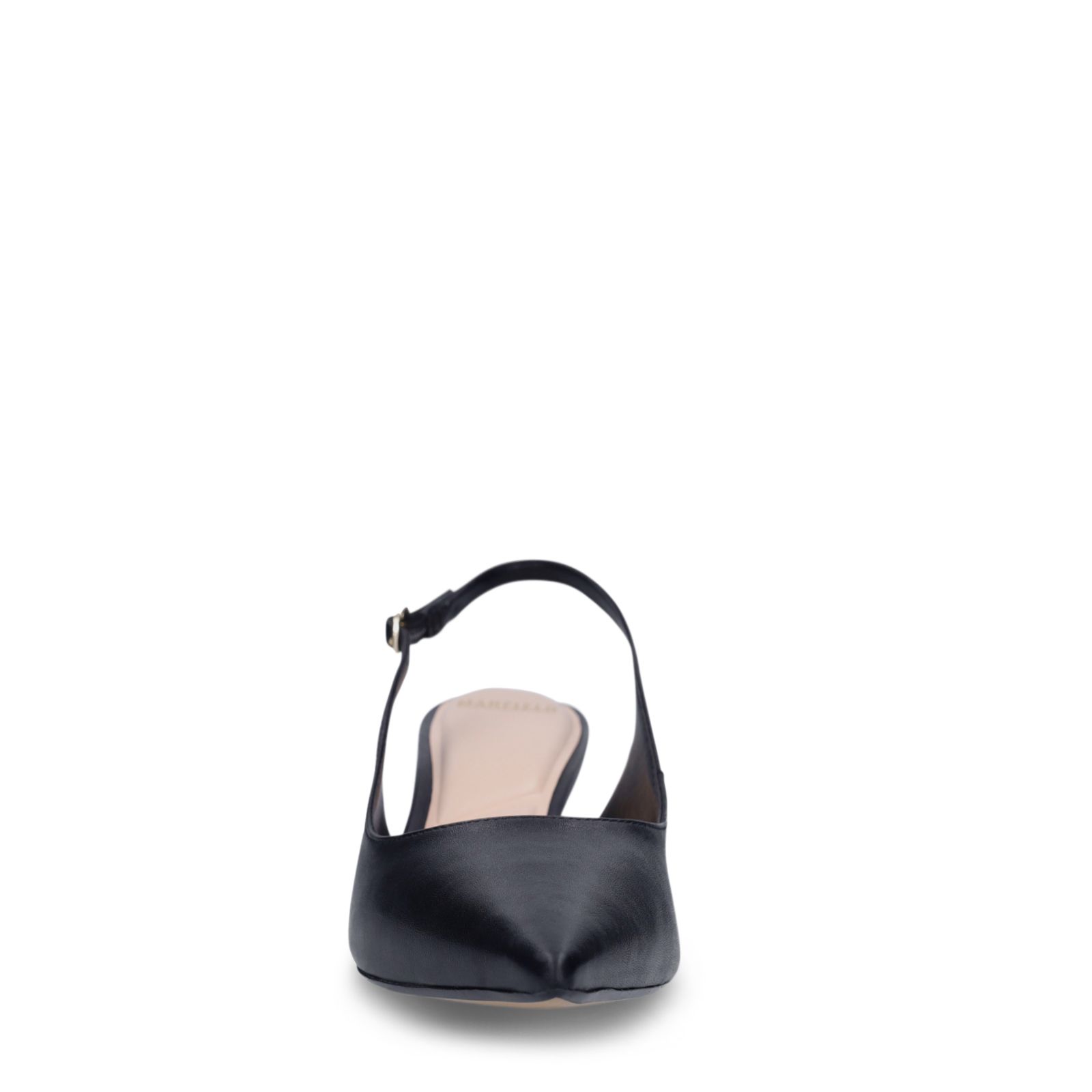 Schwarze Slingbackpumps aus Leder