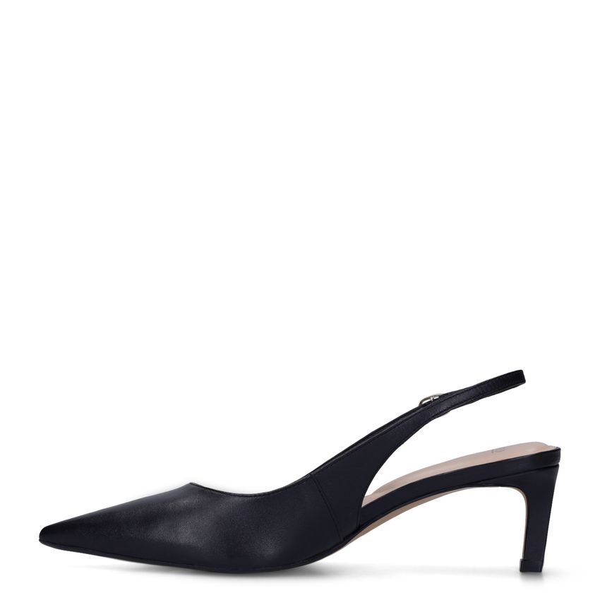 Zwarte leren slingbacks