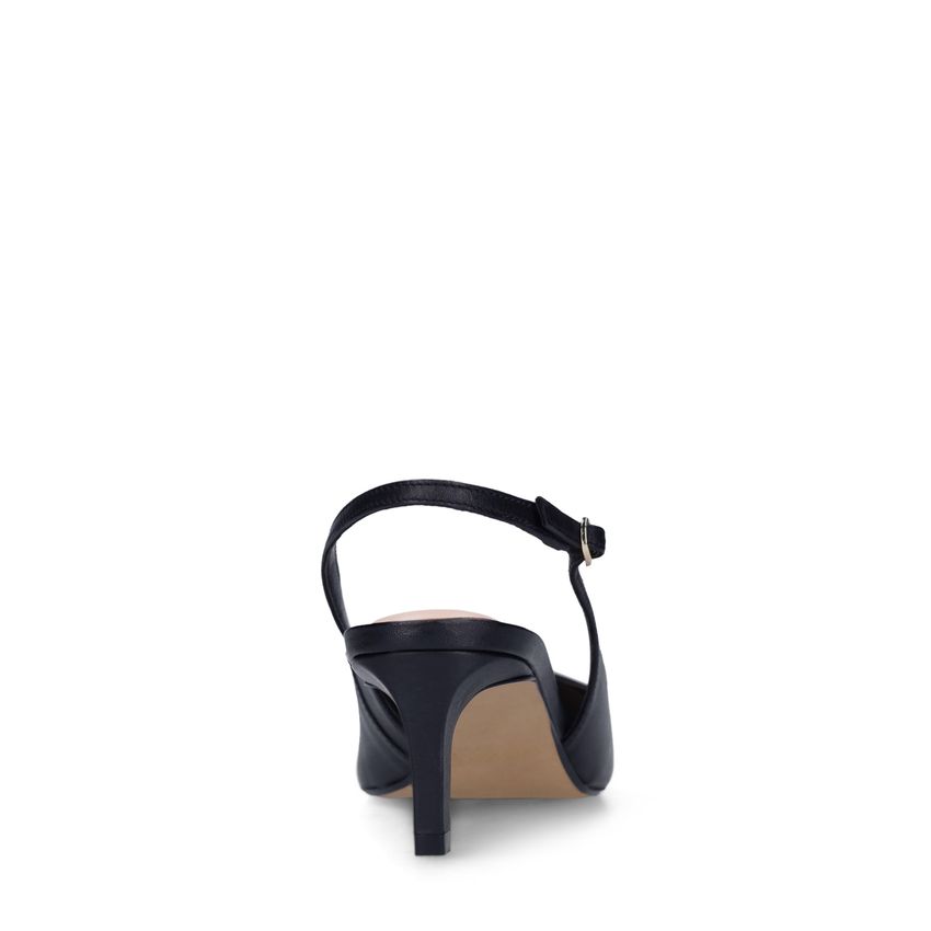 Zwarte leren slingbacks