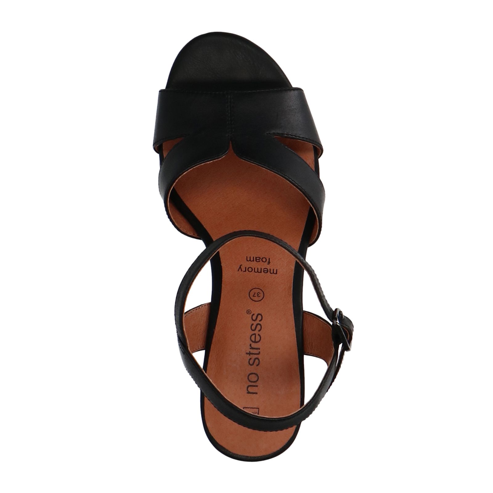 Zwarte leren sandalen met hak