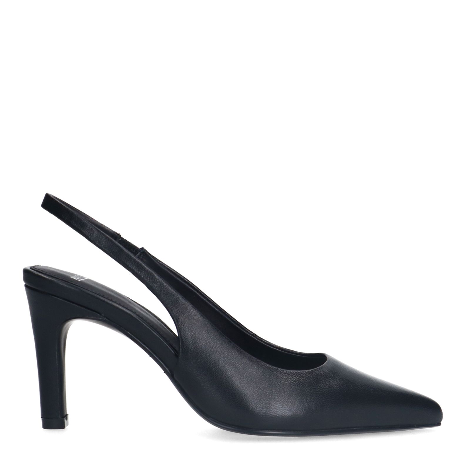 Zwarte leren slingbacks