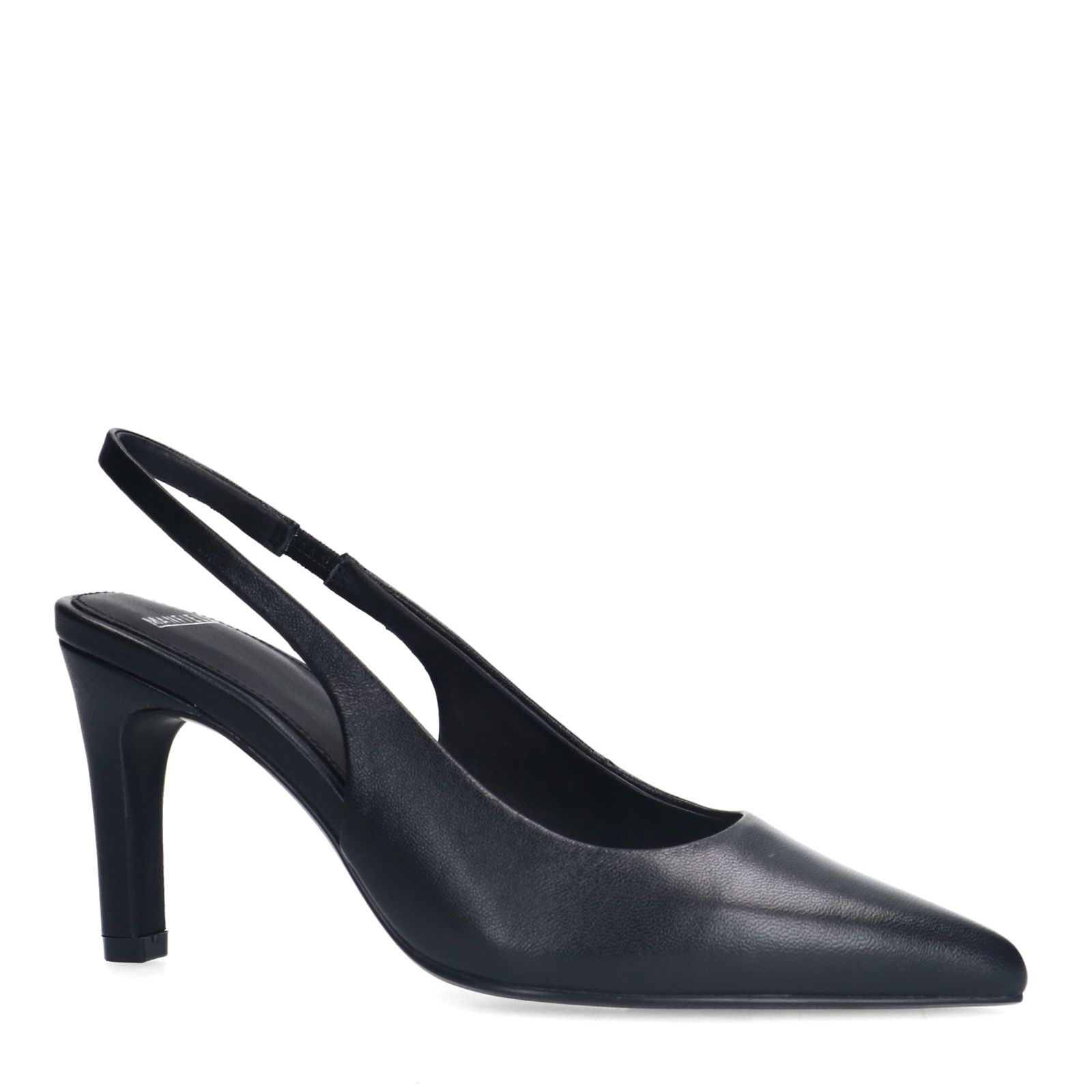 Zwarte leren slingbacks