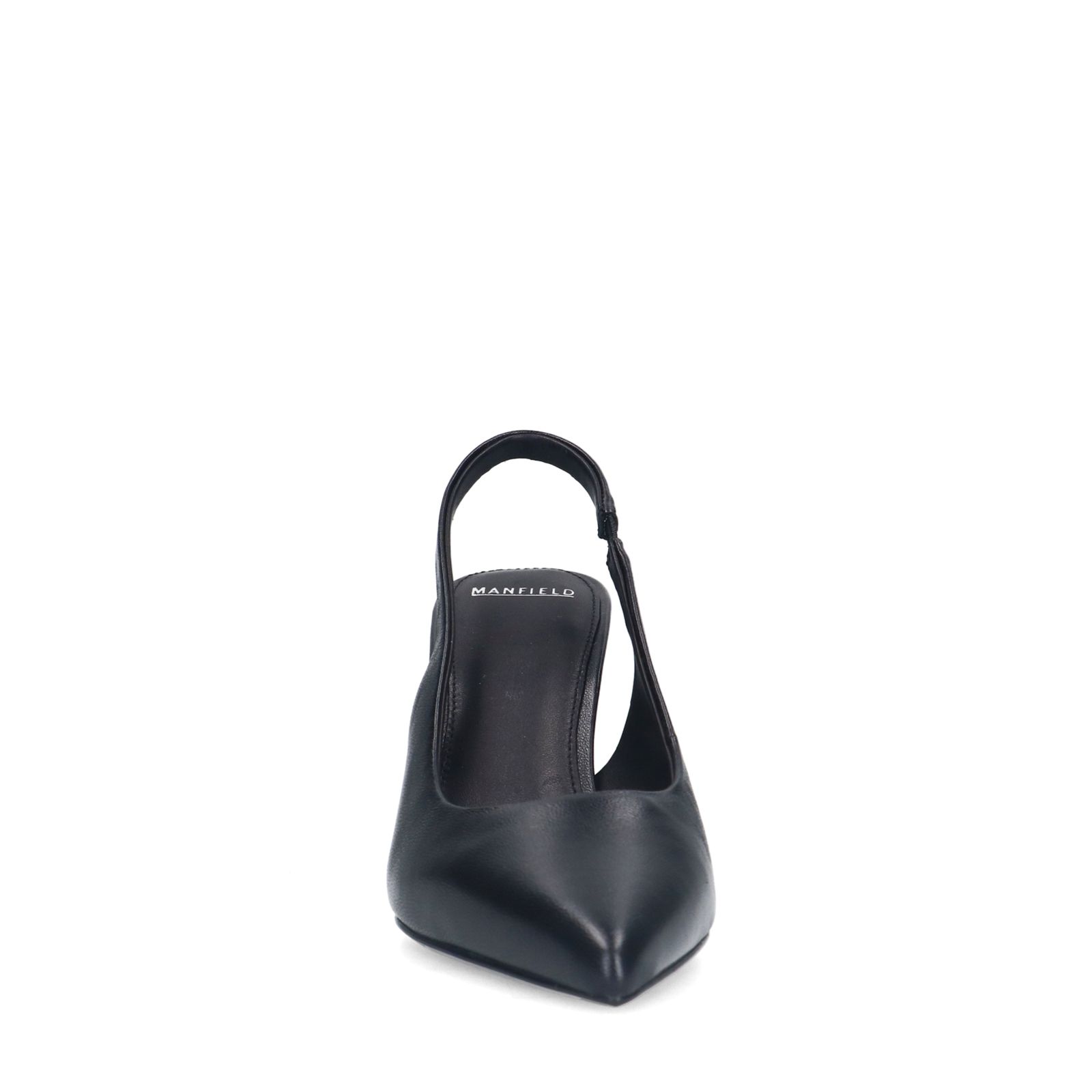 Zwarte leren slingbacks