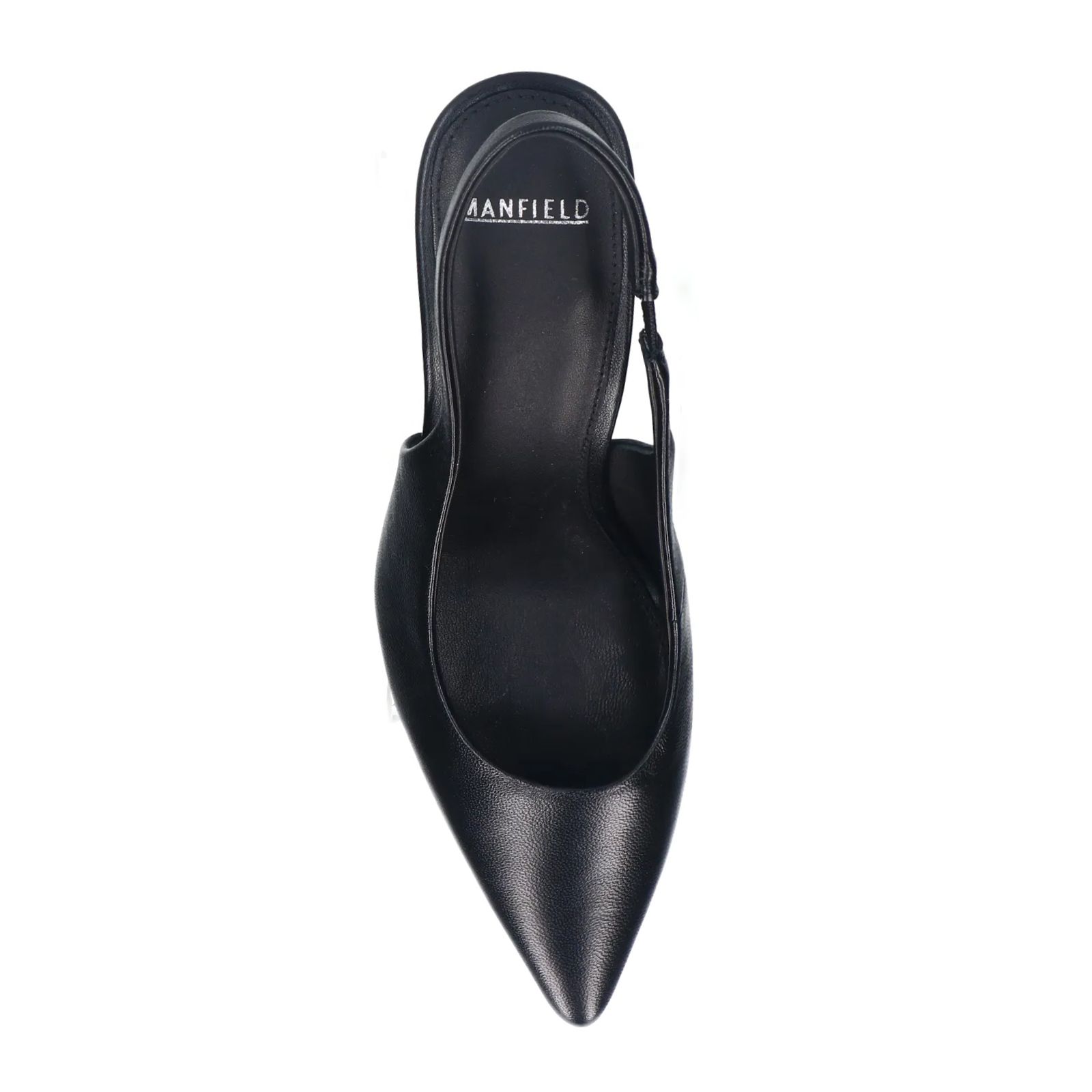 Zwarte leren slingbacks
