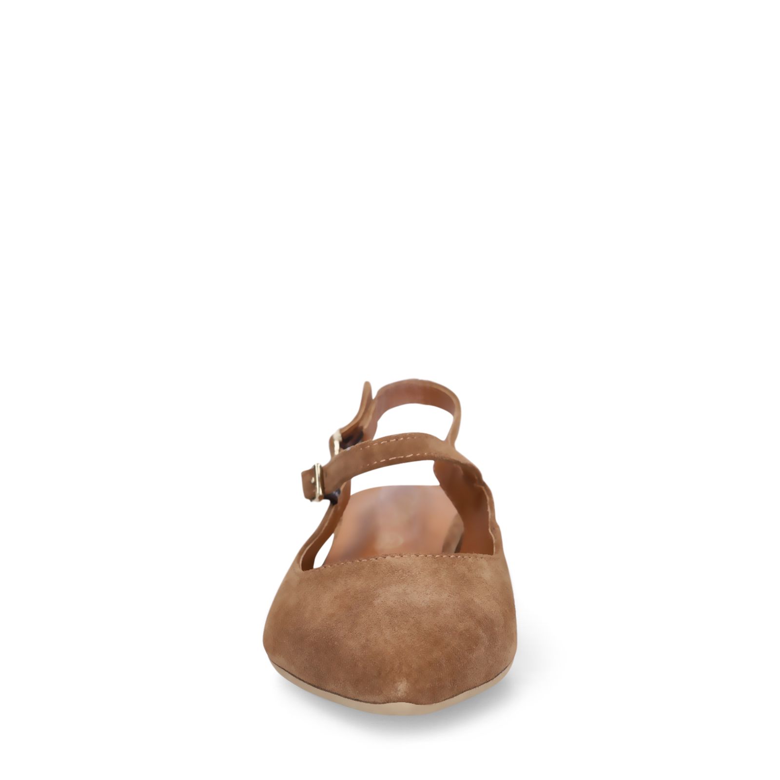 Bruine leren slingbacks