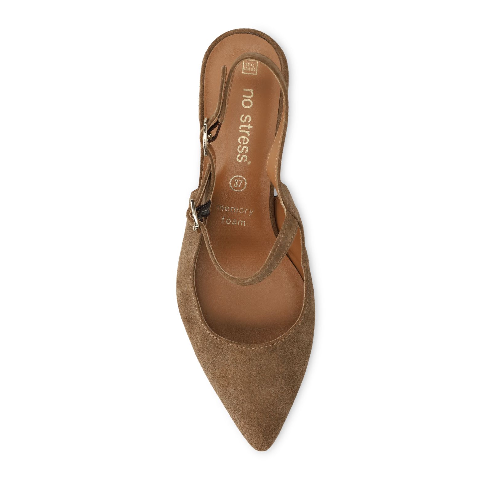 Bruine leren slingbacks