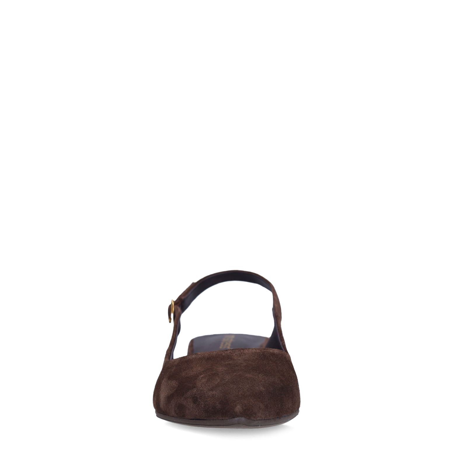 Braune Slingbackpumps aus Veloursleder
