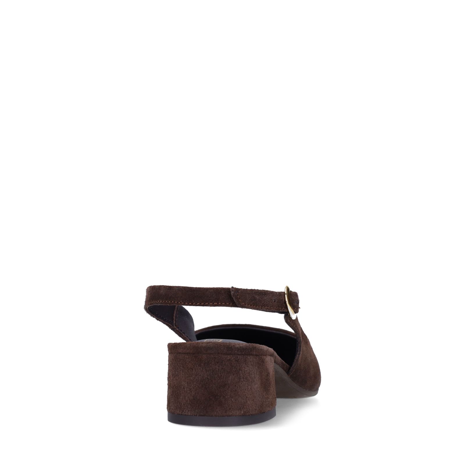 Braune Slingbackpumps aus Veloursleder