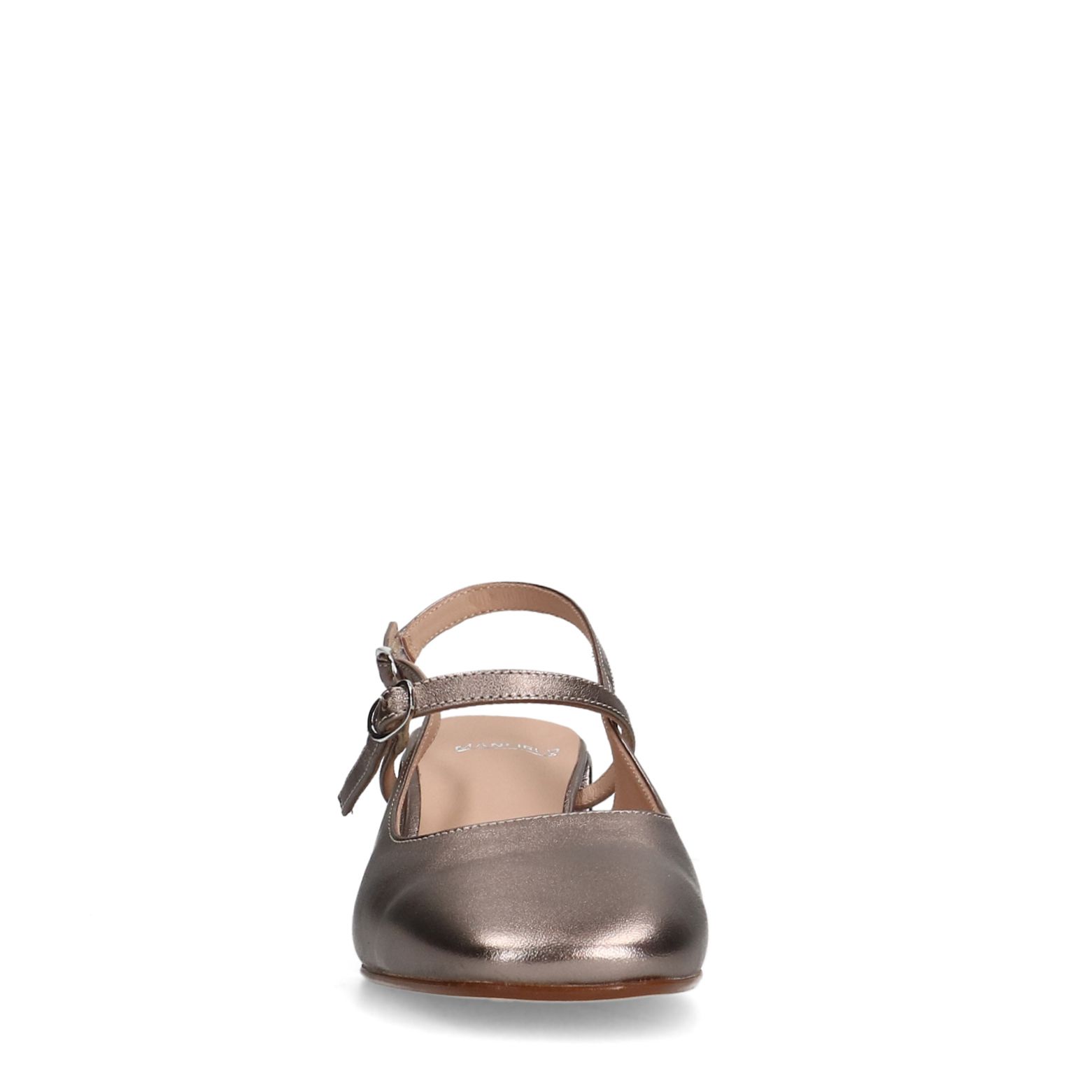 Metallic leren slingbacks