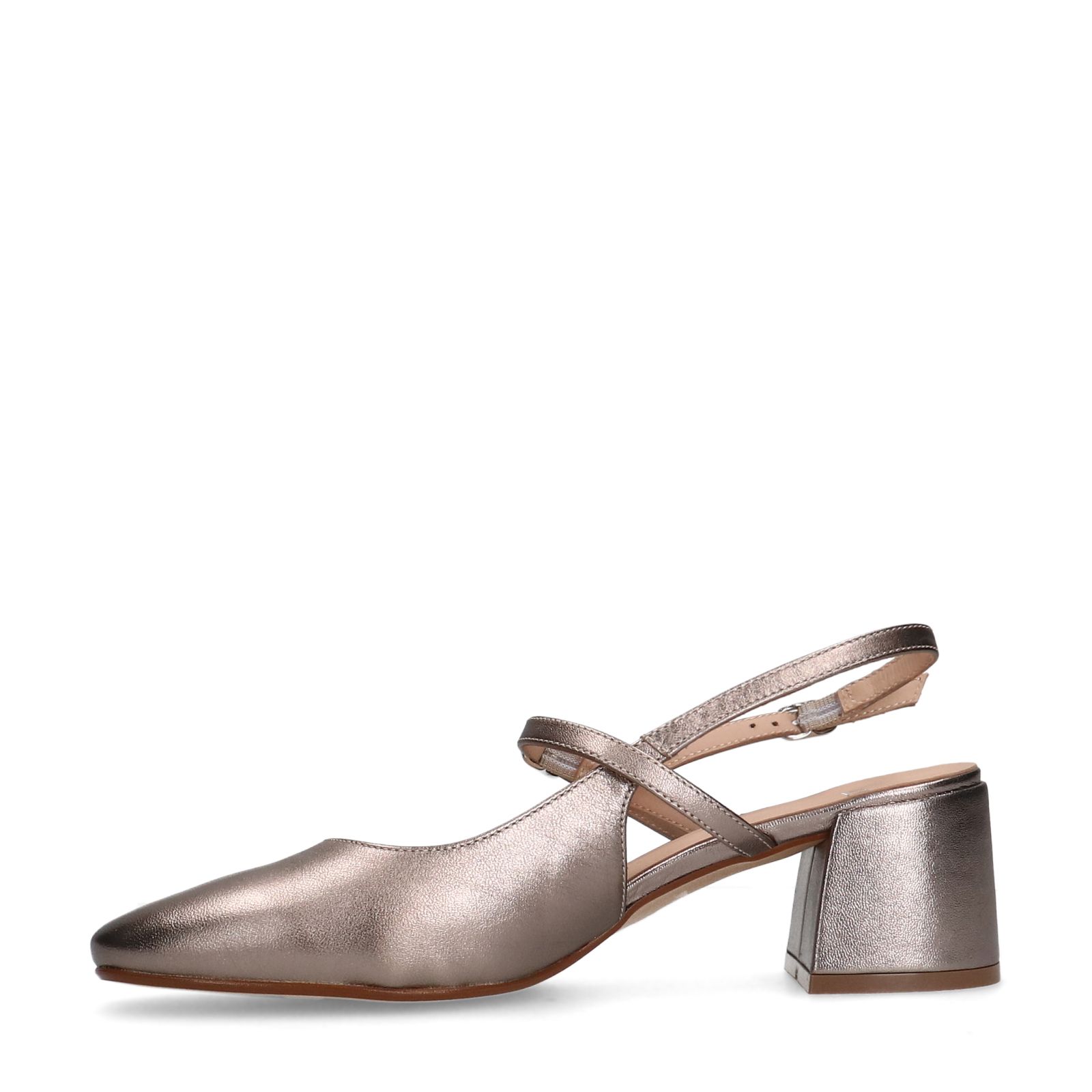 Metallic leren slingbacks