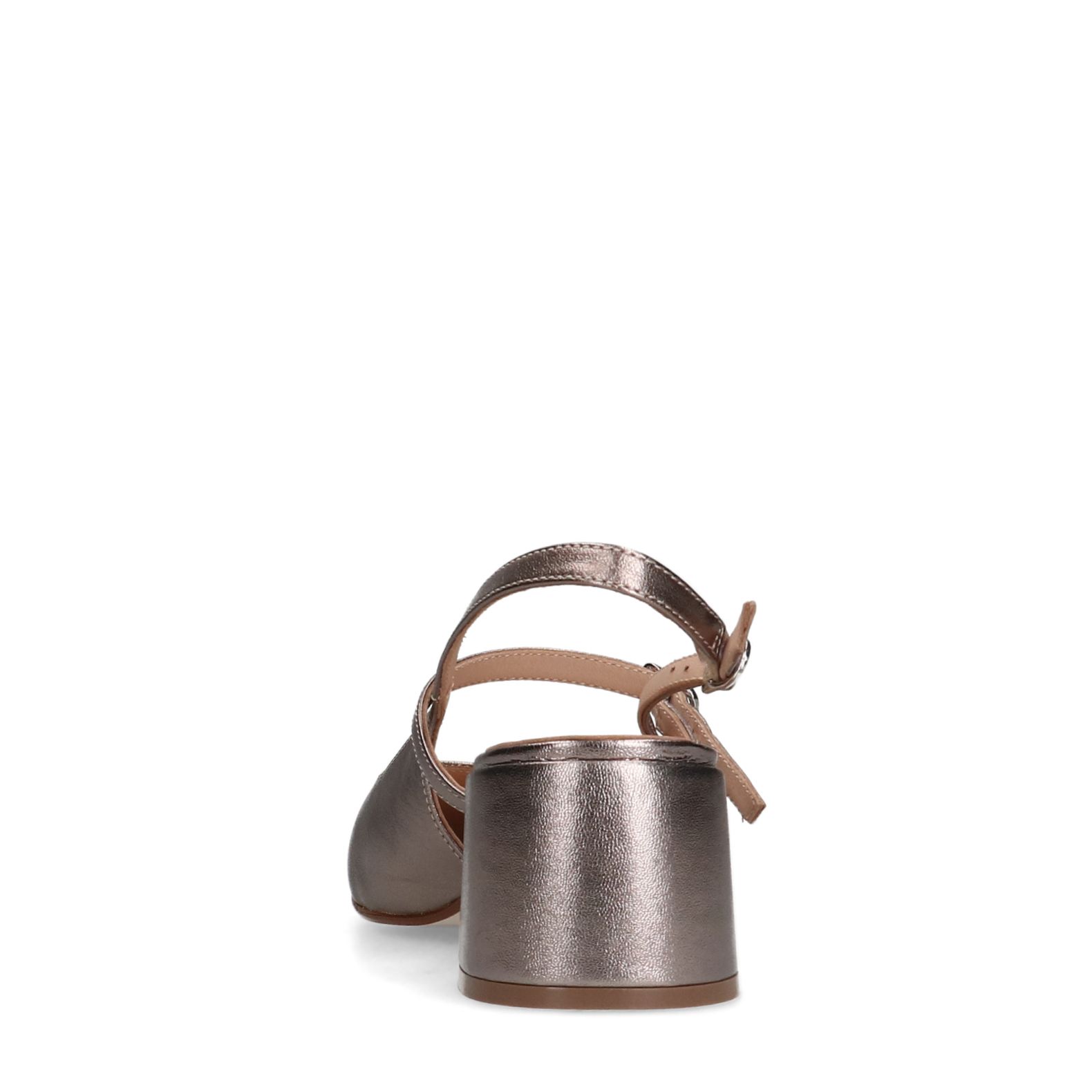 Metallic leren slingbacks