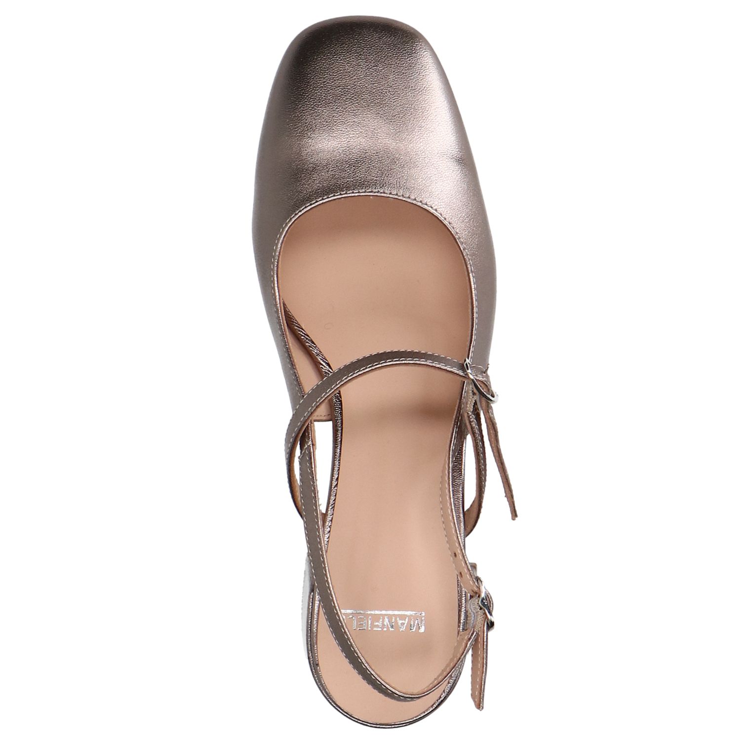 Metallic leren slingbacks