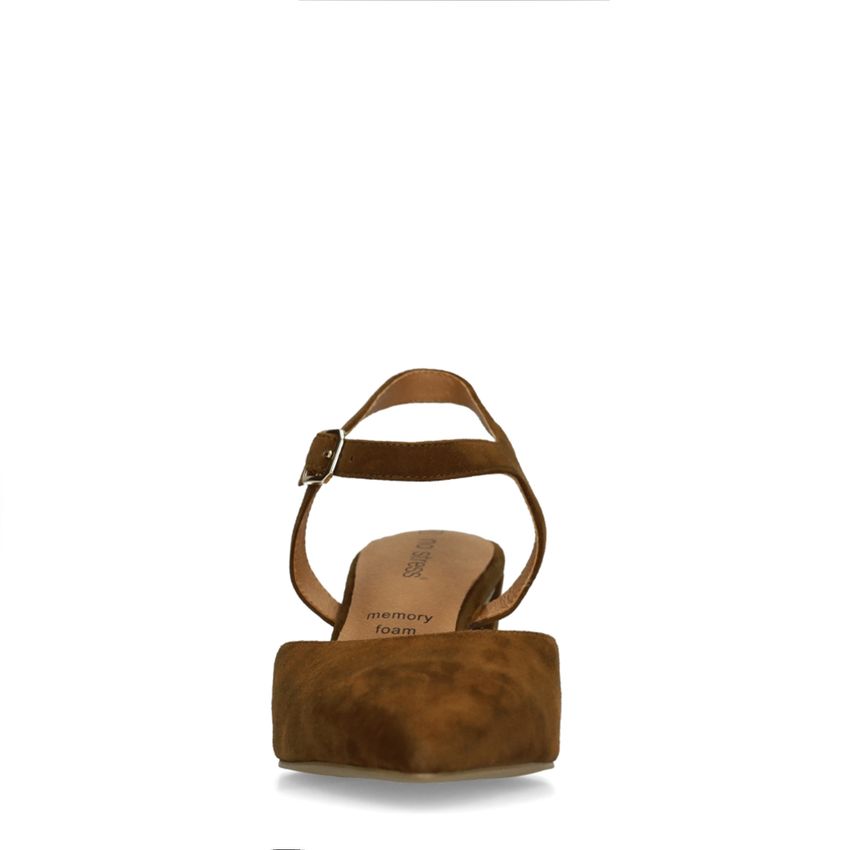 Bruine suède slingbacks