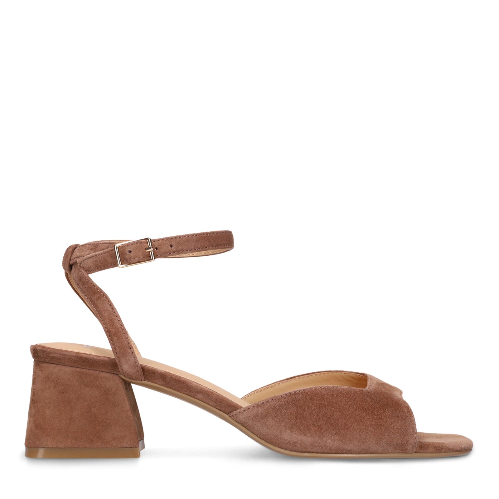 Braune Veloursleder-Sandaletten