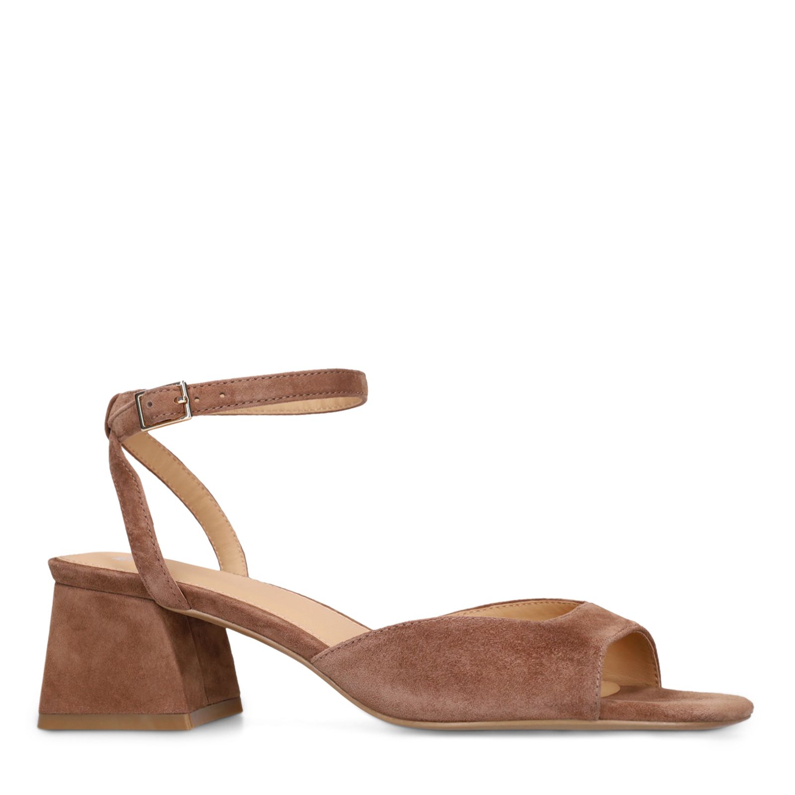Braune Veloursleder-Sandaletten