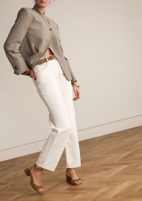 Bruine suède sandalen met hak