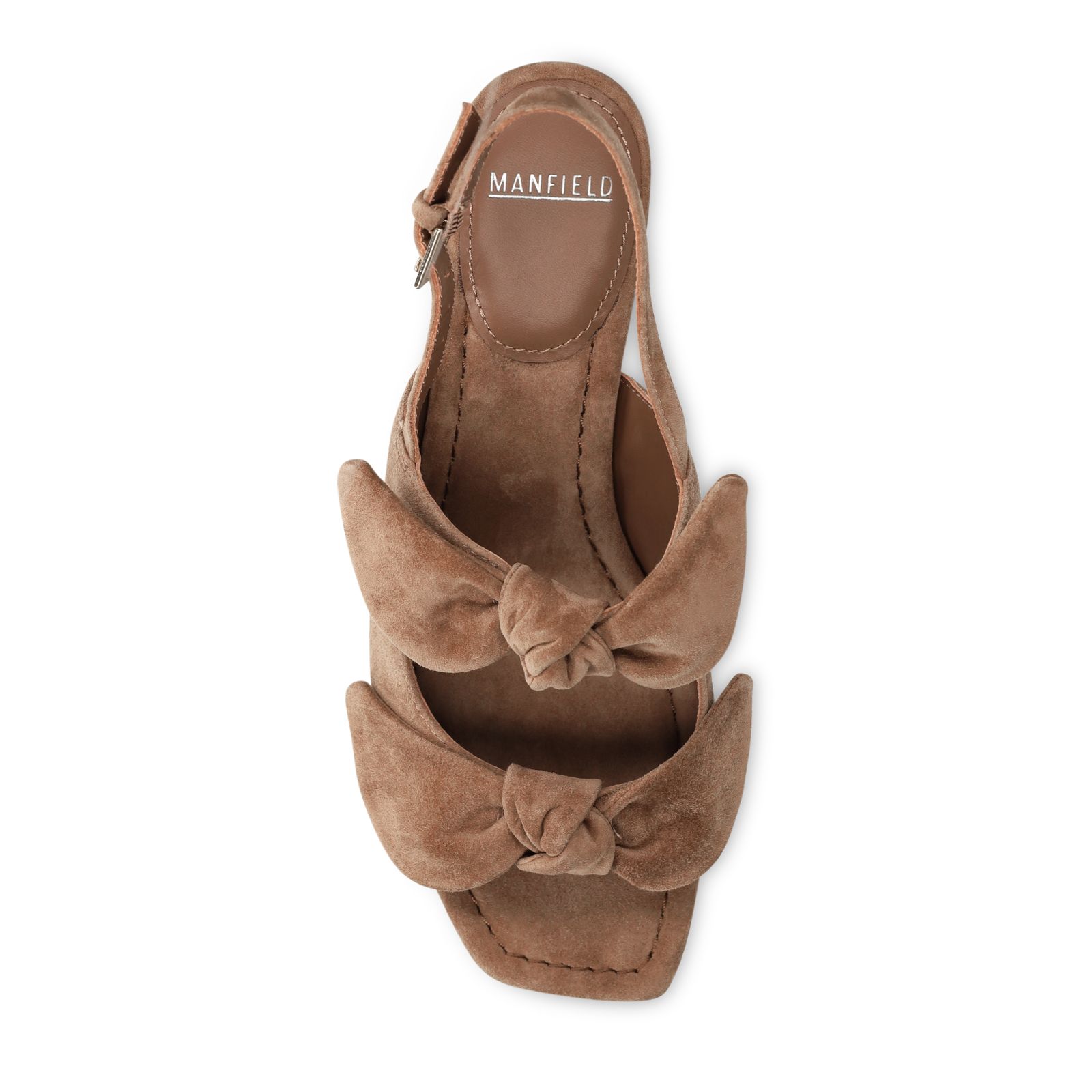 Braune Slingbackpumps aus Veloursleder