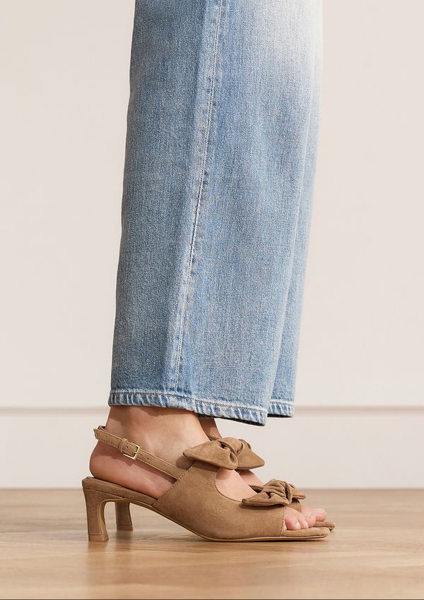 Bruine suède slingbacks