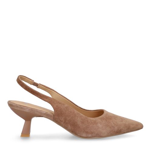Bruine suède slingbacks