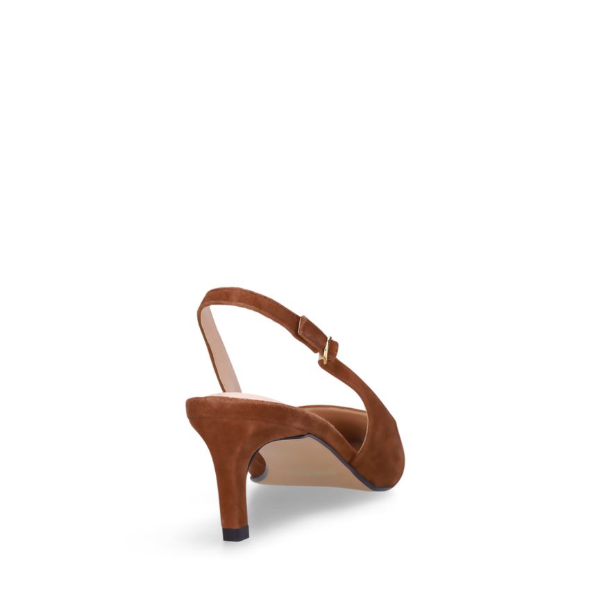 Bruine suède slingbacks