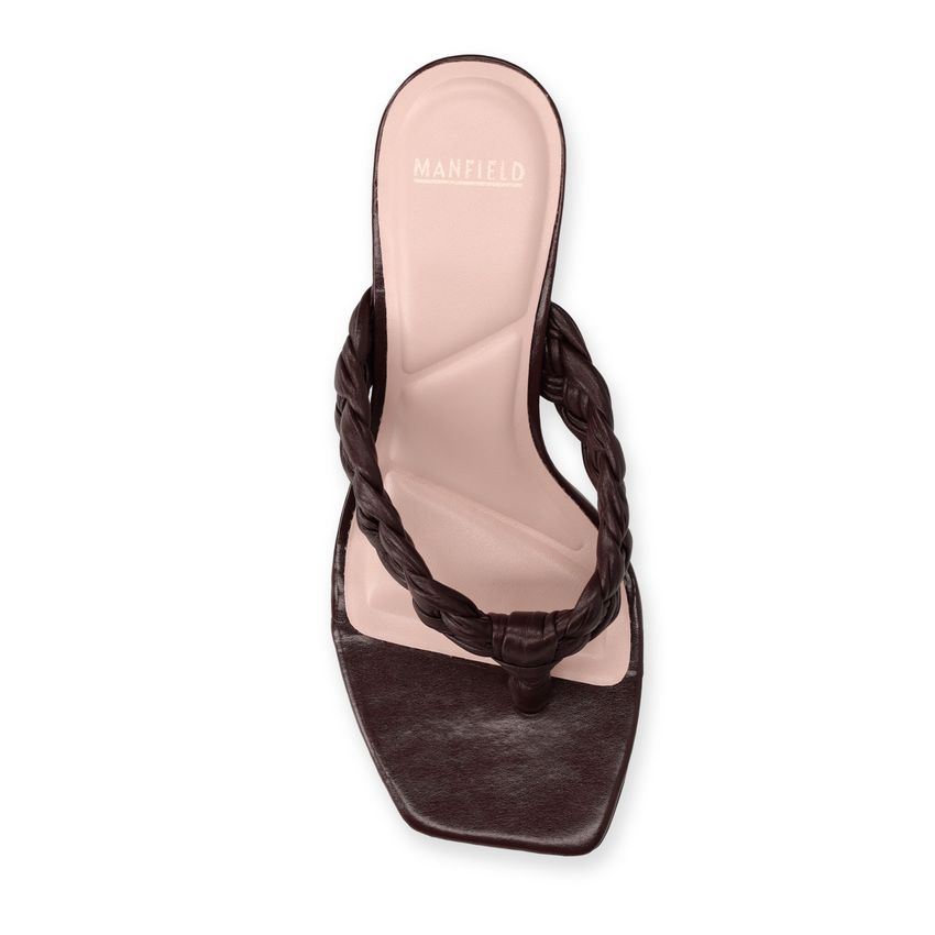 Braune Sandaletten in Flecht-Optik