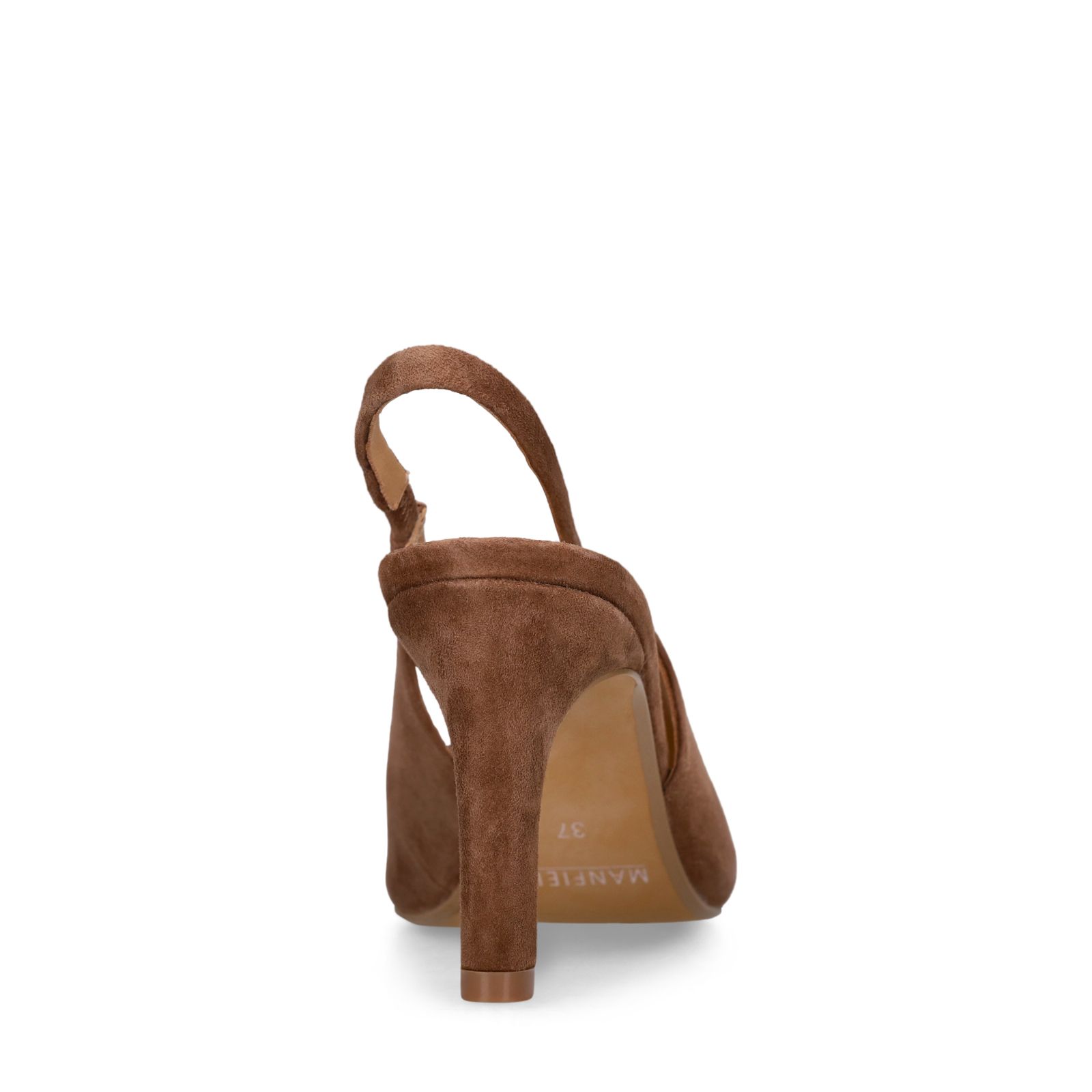 Braune Slingbackpumps aus Veloursleder