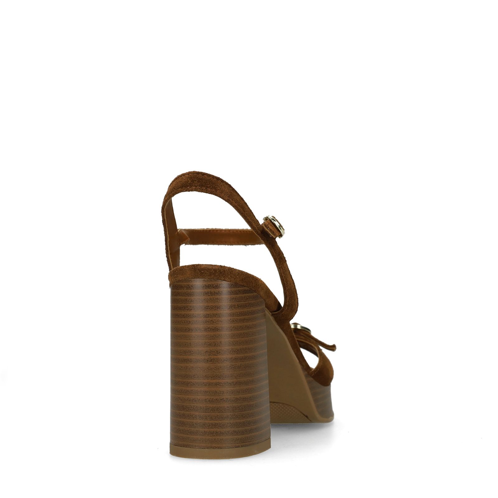 Bruine suède sandalen met hak