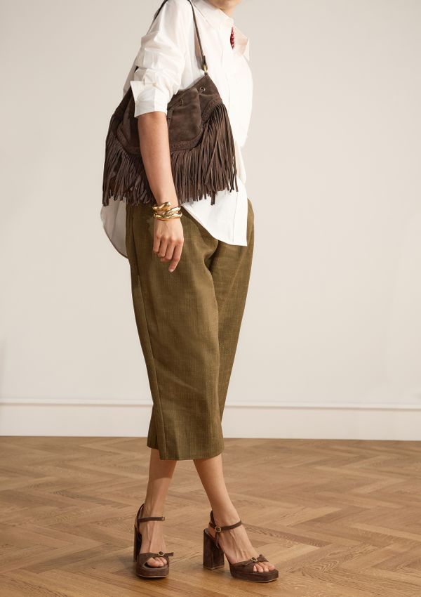 Dunkelbraune Veloursleder-Sandaletten