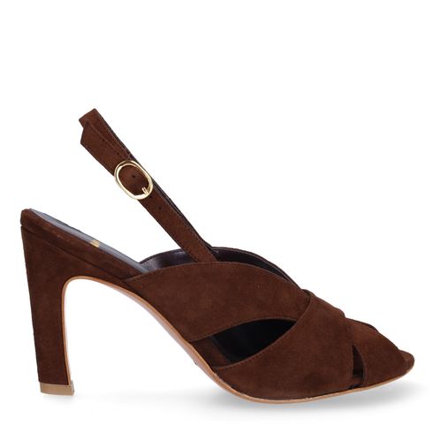 Bruine suède slingbacks