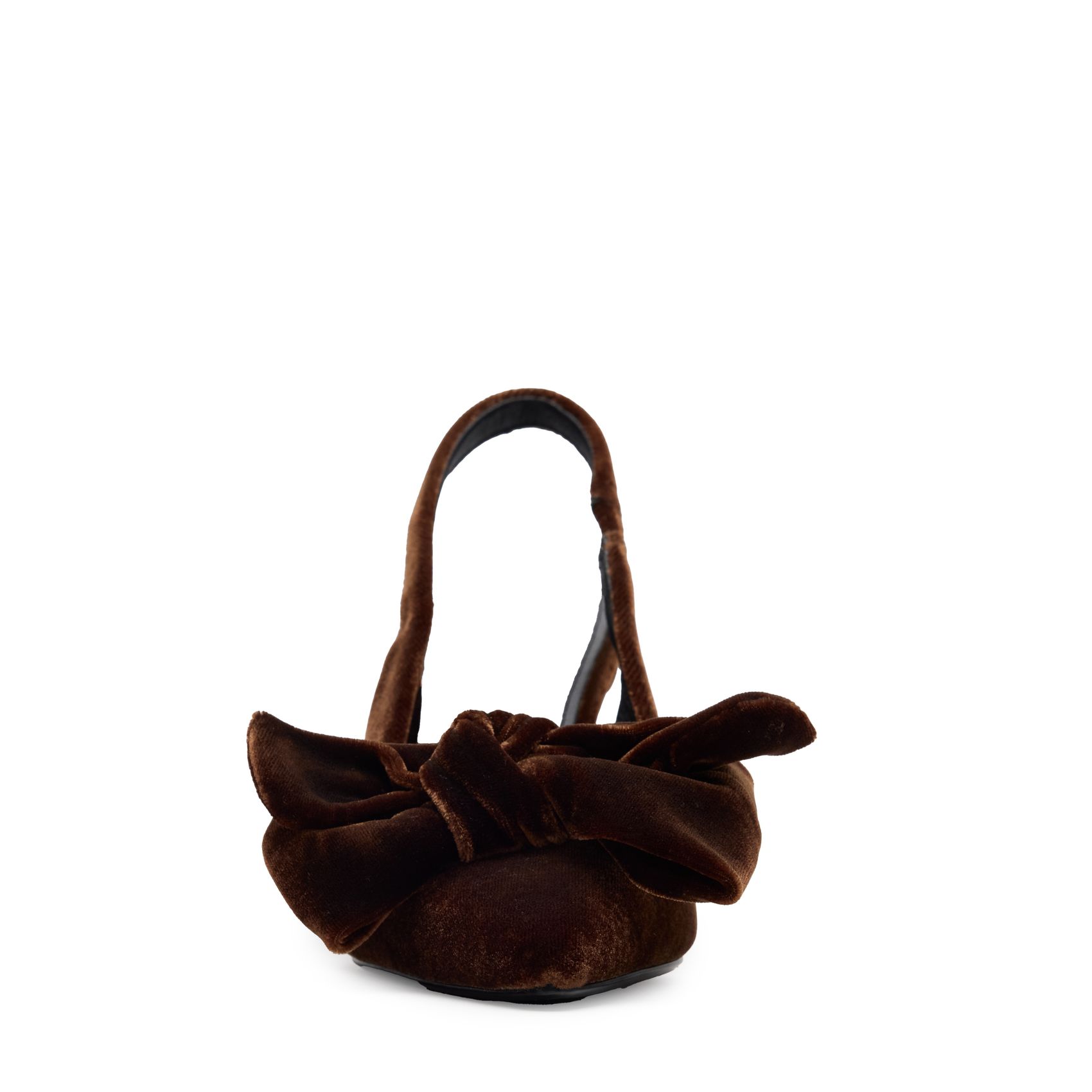 Bruine fluwelen slingbacks met strik