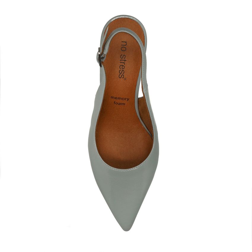 Blauwe lak slingbacks