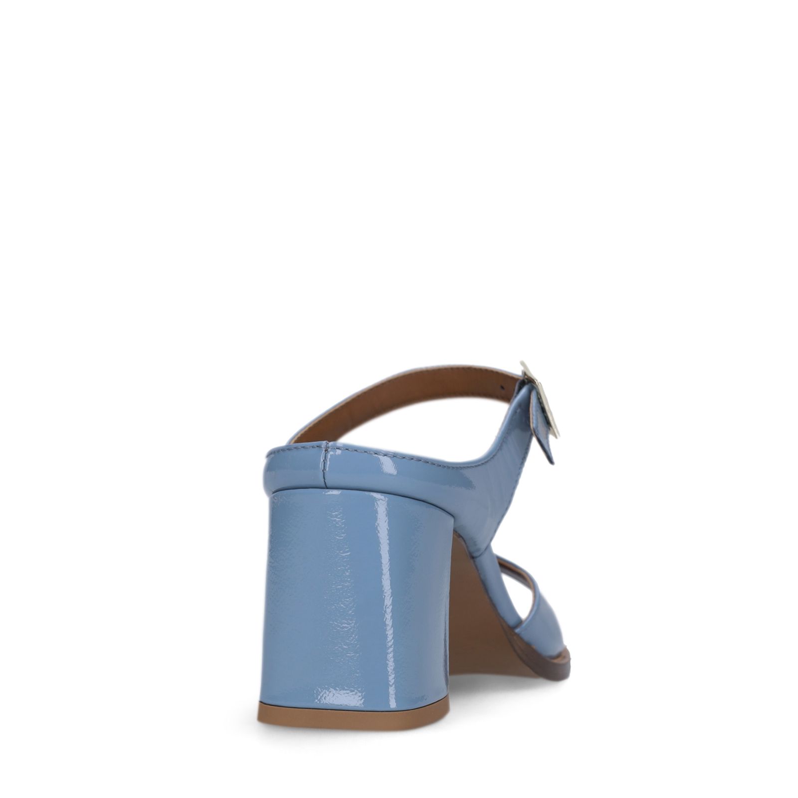 Blaue Sandaletten aus Lackleder