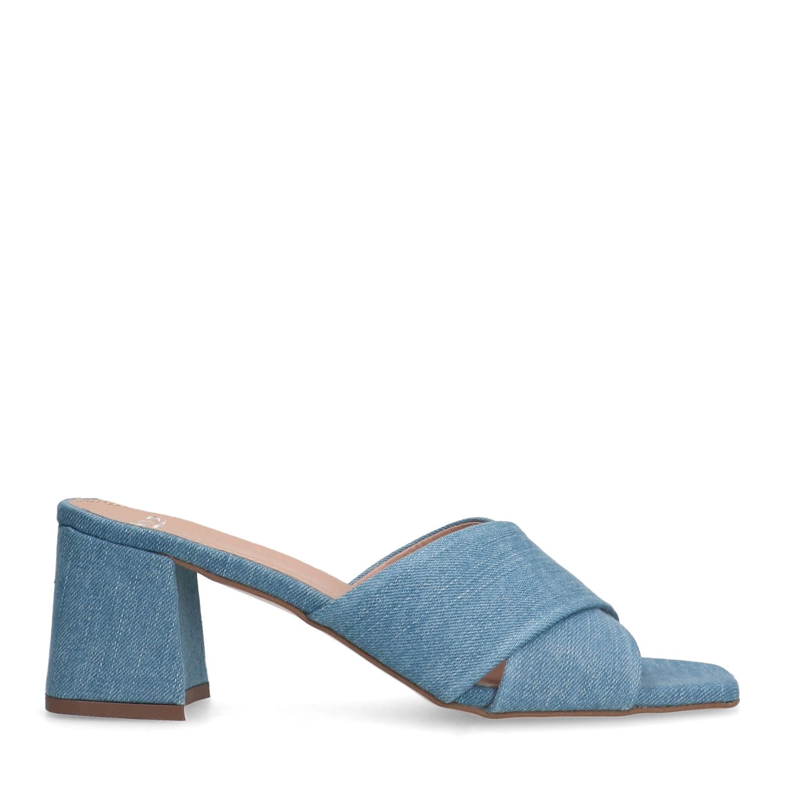 Blaue Pumps in Denim-Optik