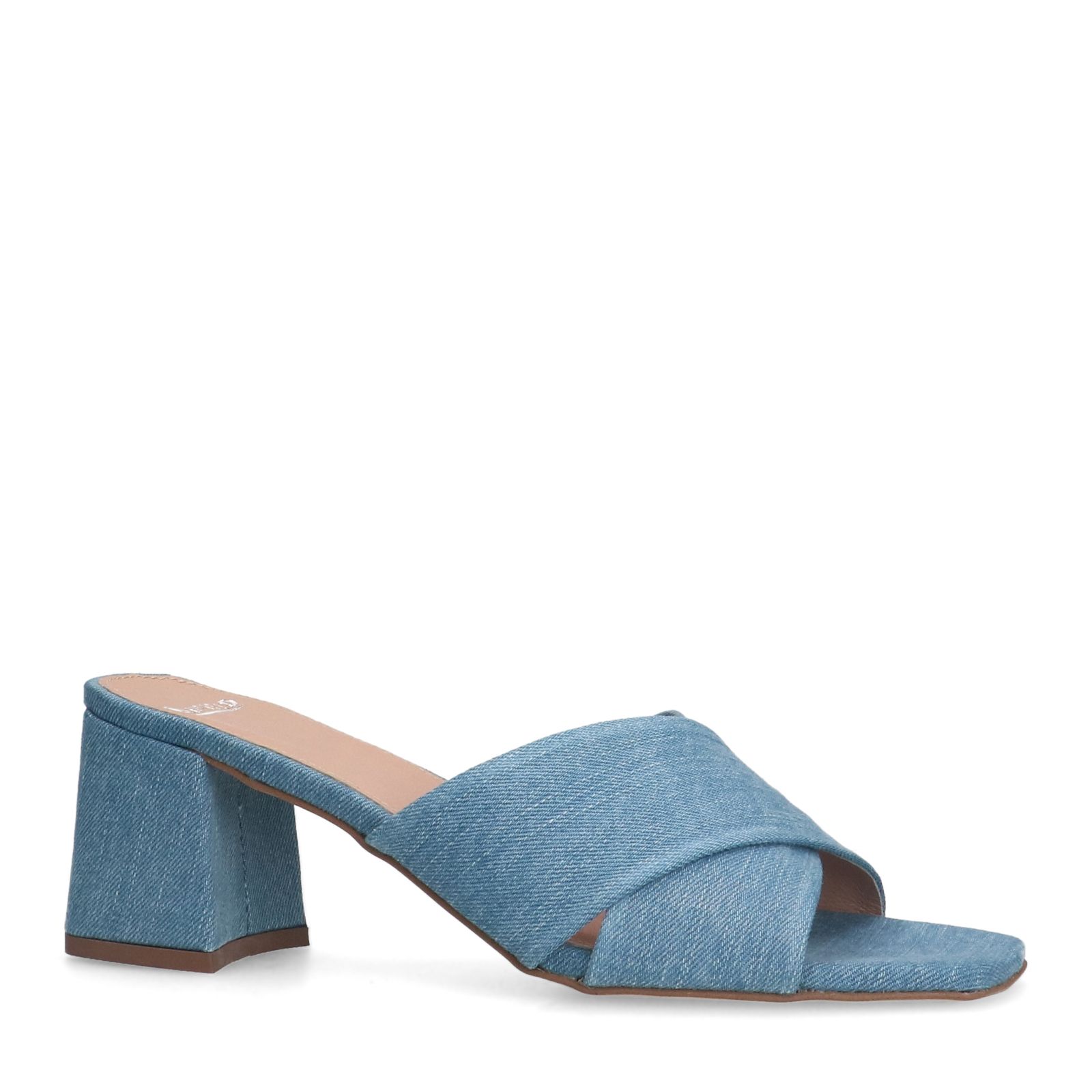 Blaue Pumps in Denim-Optik