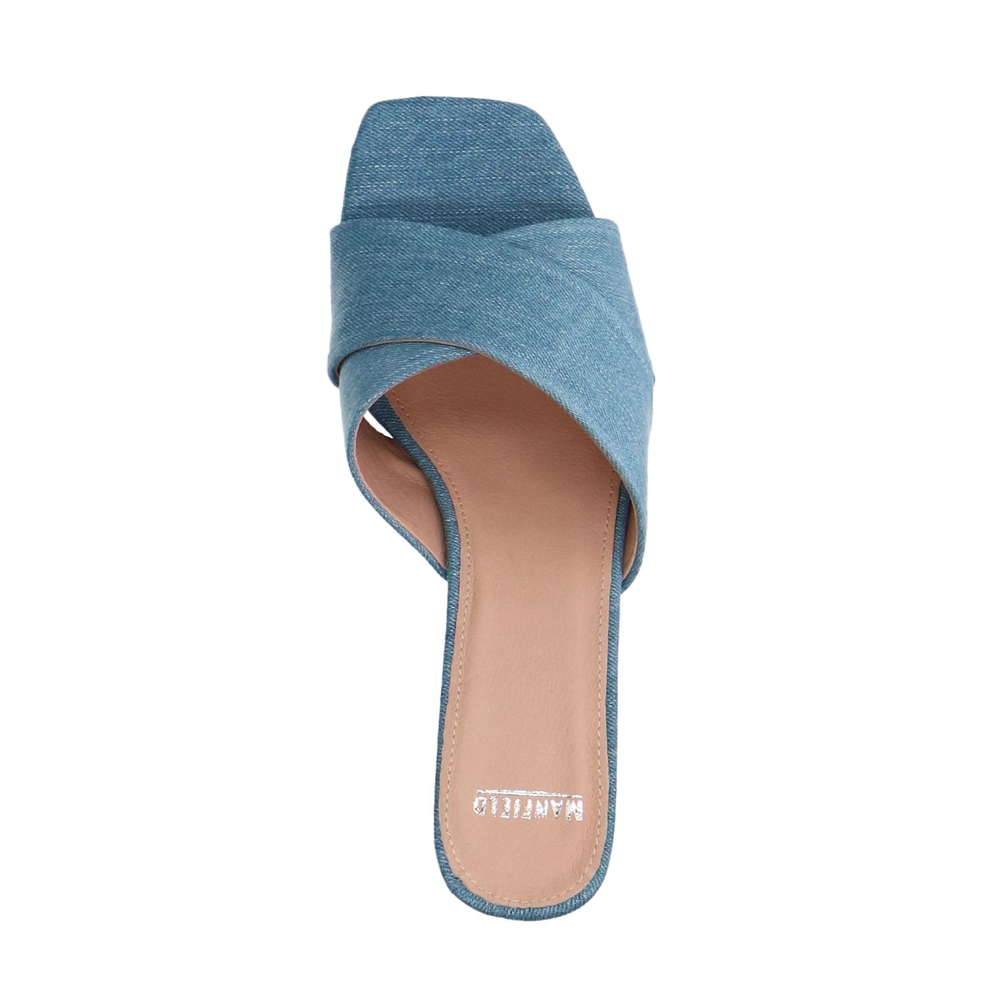 Blaue Pumps in Denim-Optik