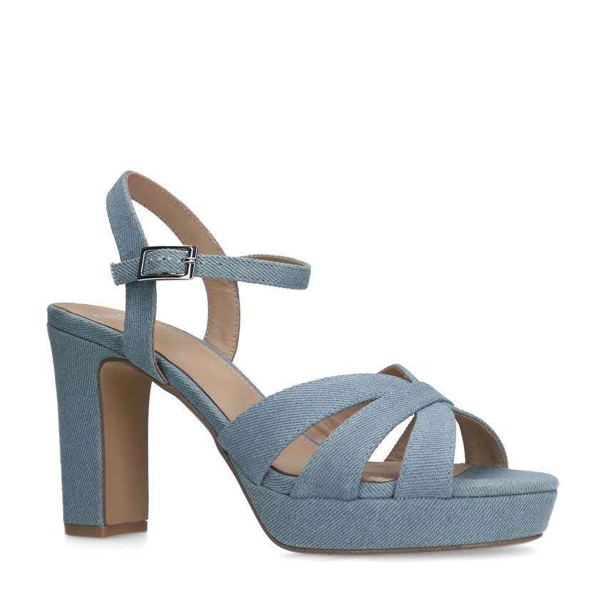 Denim sandalen met hak