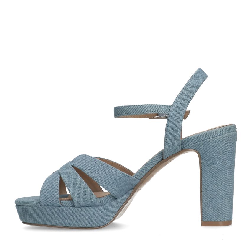 Denim sandalen met hak