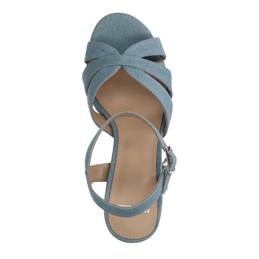 Denim sandalen met hak