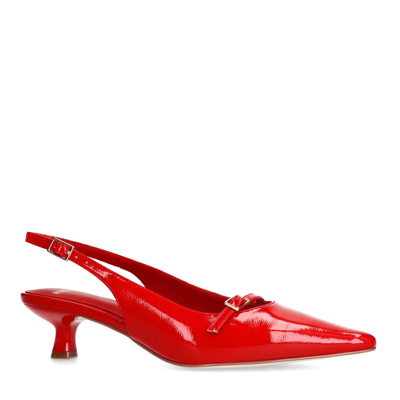 Rode lak slingbacks