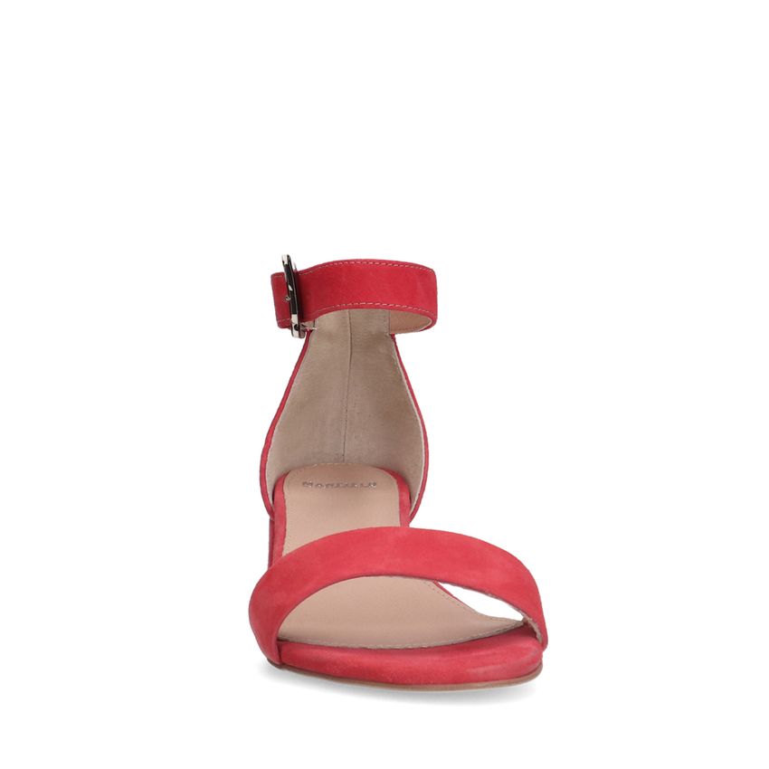 Roze suède sandalen met hak